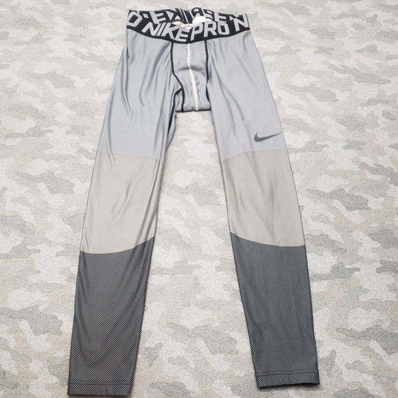 Nike Pro Leggings Men's‎ XL Green Pull On Hyper Warm - Picture 1 of 11